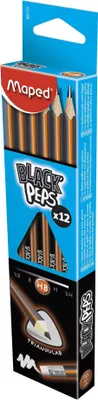 Obrázek produktu pro Maped 851722 Tužka BLACK'PEPS, 2B, s gumou, černá/oranžová