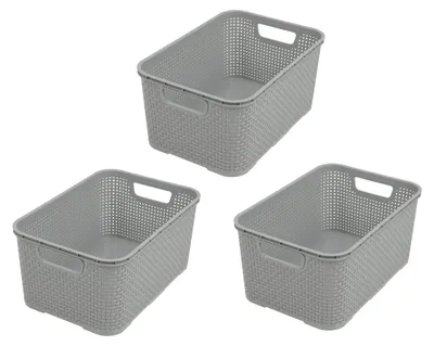 Obrázek produktu pro BranQ – Sada tří košíků v ratanové barvě, velikost M, objem 10 litrů, bez BPA