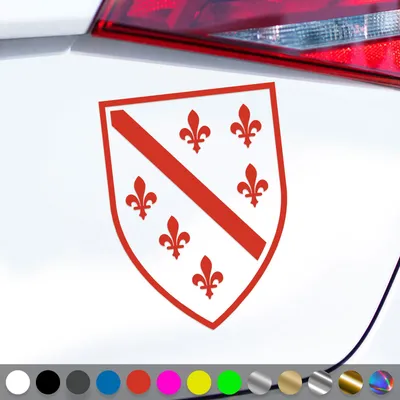 Produktbild von PantherPixel Bosnien Aufkleber Wappen Flagge Fahne Bosna Sticker Auto Geschenkidee Farbe Rot