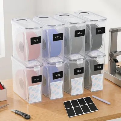 Produktbild von Ikodm 8er-Set 3D Drucker Filament Aufbewahrungsbox 4L, Wasserdichte Trockenbox mit Trockenmittel für 1,75mm Filament