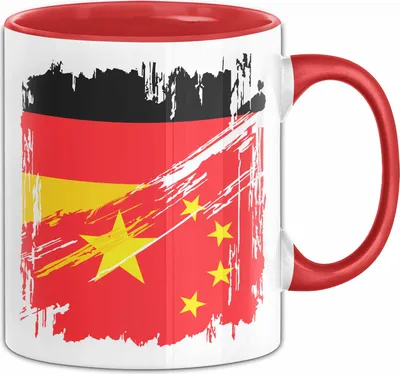 Produktbild von China Deutschland Flagge Halb Deutscher Halb Chinese Fußball Germany 2024 Europa China (Rot)