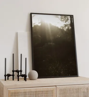 Produktbild von Poster Wald bei Dämmerung, groesse_poster:70x100 cm, groesse_rahmen:schwarz 70x100 cm