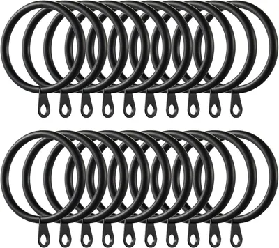 Immagine prodotto di Anelli metallici per tende, 38 mm, confezione da 60 pezzi, colore nero/argento, adatti per tende e aste