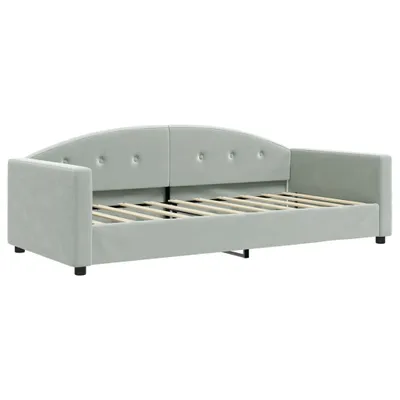 Image de vidaXL Lit de jour gris clair 90x190 cm velours