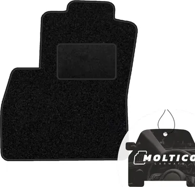 Produktbild von moto-MOLTICO Fahrer Fußmatte Auto Velours Fahrerseite Autoteppiche Schwarz Fahrermatte 1-teilig passend für Fiat Doblo I 2001-2009