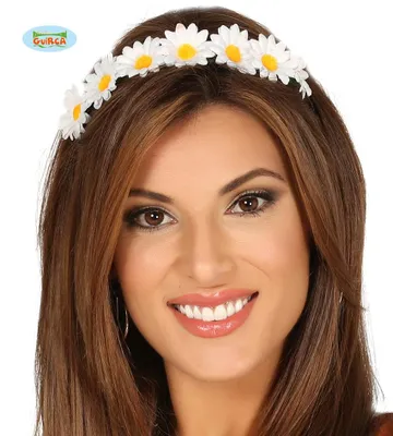 Produktbild von Blumenkranz Haarreif für Damen weiß