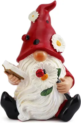 Immagine prodotto di Gnom da giardino, statuetta di coccinella per esterni, in resina, ideale per la decorazione del giardino