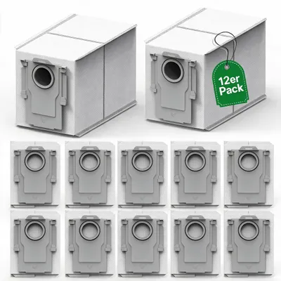 Produktbild von 12x Aktivkohle Staubbeutel für Roborock,Saros 10R/20/10/20 Sonic|QV 35A|Qrevo S Pro/S/S5V/Pro/Master|Qrevo Curv/Curv 2 Pro/2 Flow/S5X|Qrevo Edge 2/S5A