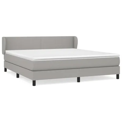 Produktbild von Boxspringbett mit Matratze Hellgrau 160x200 cm Stoff
