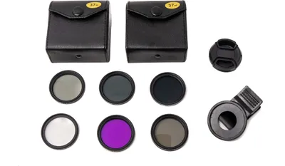 Produktbild von SYSTEM-S Filter 3 ND UV CPL FLD Set 37 mm Linse Kit mit Abdeckung Clip Taschen in Schwarz