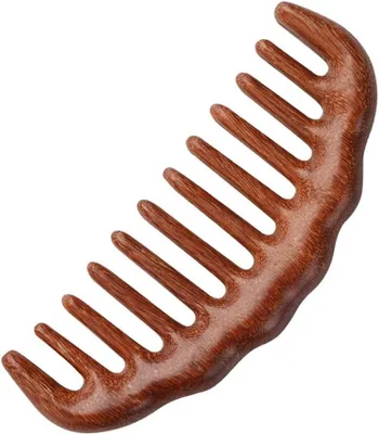 Image de Brosse en bois de santal, démêlante, 12,5 x 5 cm, antistatique, pour l'entretien des cheveux