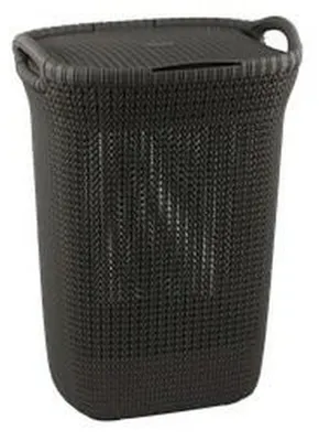 KETER Wäschekorb Knit 57L grau-blau