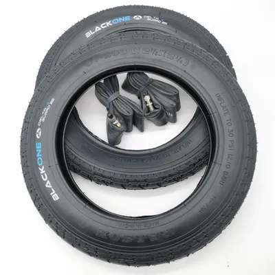 Produktbild von Ralson 2x 12 Zoll Reifen | 12 1/2 x 2 1/4 | 57-203 | 1 mm Pannenschutz + DV Schlauch Mantel Decke Fahrrad Kinderwagen Roller Buggy Dreirad Blitzventil