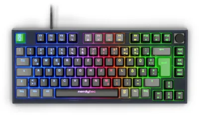 Obrázek produktu pro Herní mechanická klávesnice 75%, spínače Gateron G Pro 3.0 (žluté), RGB podsvícení, USB-C, rozložení QWERTZ