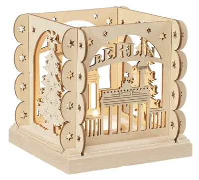 Obrázok produktu pre Lucerna "Berlín" čajová sviečka prírodná ŠxVxH 12x12x12cm NOVINKA