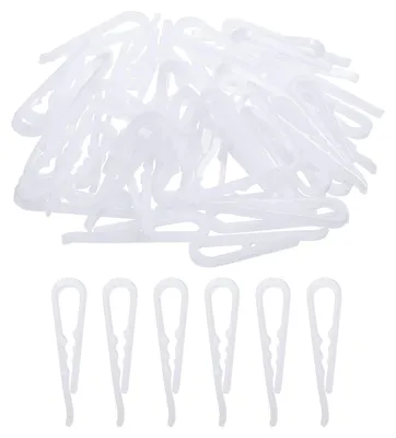 Kunststoff-Krokodilklemmen, 100 Stück, 2,5 cm, weiß, U-Form