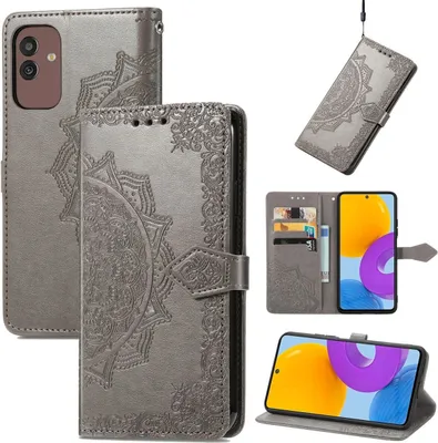 Produktbild von König Design Hülle kompatibel mit Samsung Galaxy M13 5G Kunstleder Handyhülle - Handy Case Grau