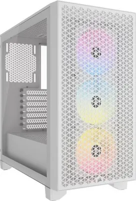 Image de Boîtier PC ATX Moyen-tour CORSAIR 3000D RGB AIRFLOW, 3 ventilateurs AR120 RGB, Blanc