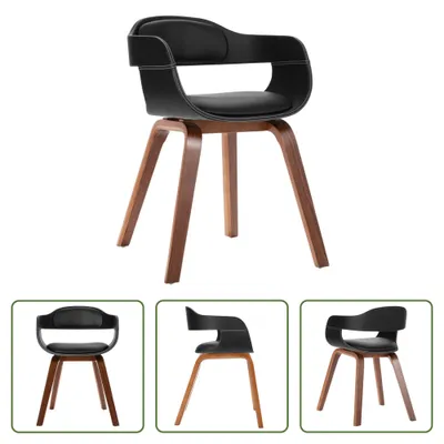 Immagine prodotto di Sedia da pranzo in legno curvo ed ecopelle di The Living Store