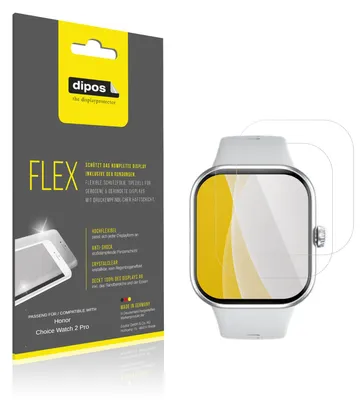 Immagine prodotto di 2x Pellicola protettiva per Honor Choice Watch 2 Pro, rivestimento al 100%, Protezione dipos Flex