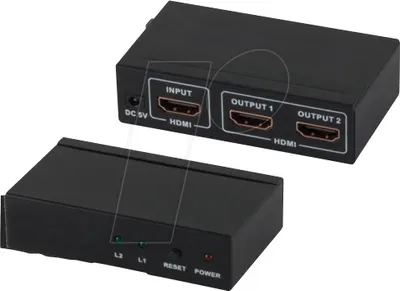 Produktbild von shiverpeaks®--HDMI-Verteiler, 1 x IN   2 x OUT mit Netzteil, 4K2K, 3D, VER1.4