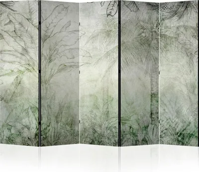 Produktbild von LUMASOUL Paravent doppelseitiger, Paravent Raumteiler Innen, Blätter Motiv, 225x172 cm