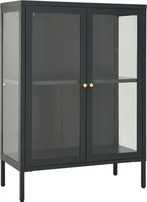 Obrázok produktu pre vidaXL Príborník Antracit 75x35x105 cm Oceľ a sklo