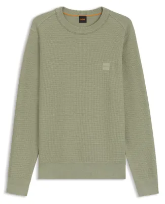 Produktbild von Boss Orange Pullover grün einfarbig Baumwolle Kaschmir