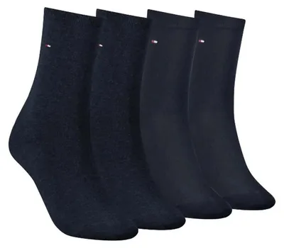 Image de Tommy Hilfiger - Chaussettes pour femmes, mélange de coton (lot de 4) NA1105 (39,5 EU - 42,5 EU) (marine)