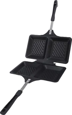 Obrázek produktu pro Grilovaná pánev na sendviče Panini Maker, s nepřilnavým povrchem, oboustranná plotna, opékaná, pro domácí kuchyni, čtvercová, černá