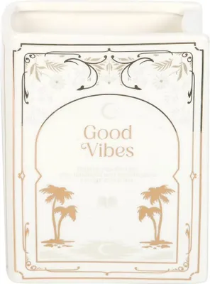 Image de Something Different - "Good Vibes" Livre Vase SD10450 (Taille unique) (Blanc)