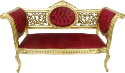 Produktbild von Casa Padrino Barock Sitzbank Bordeauxrot / Gold 155 x 50 x H. 70 cm - Prunkvolle Massivholz Bank mit edlem Samtstoff - Barockmöbel