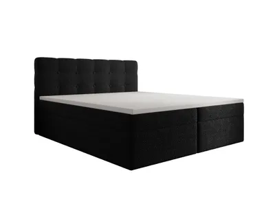 Produktbild von Kontinentalbett 140x200 cm AVENTO, Matratze und Topper, Boxspringbett Doppelbett Polsterbett mit Stauraum, Gepolstertes Kopfteil