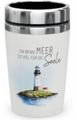 Produktbild von La Vida Zeit für Dich Thermobecher to go 240 ml - Leuchtturm