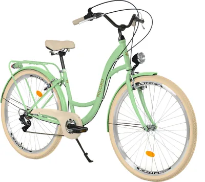 Produktbild von Milord Komfort Fahrrad Retro Vintage Damenfahrrad, 28 Zoll, Mintze-Creme, 7 Gang Shimano