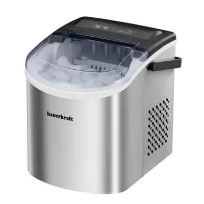 Zdjęcie produktu dla Automatyczna cicha wydajna kostkarka do lodu Bauerkraft prosta obsługa 12kg/24h srebrny