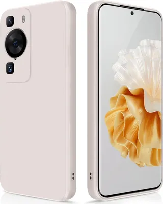 Produktbild von Silikon Hülle für Huawei P60 Pro Flüssigsilikon Dünn Gel Gummi Matt Kratzfeste Schutzhülle Weiß