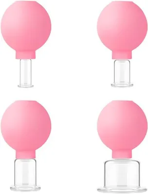 Produktbild von Silikon-Gesichtsmassagebecher, 4 Stück - Rosa - Hautstraffung - Fördert die Elastizität - ServiceTopper