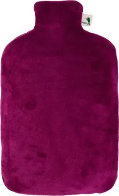 Produktbild von 2,0L Öko Wärmflasche mit Nickibezug, Bettflasche, Wärmekissen, violett