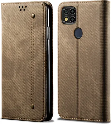 Obrázek produktu pro Redmi 9C Pouzdro, Kožené Peněženkové Pouzdro s Magnetickým Uzavíráním a Pouzdro s Funkcí Stojánku pro Xiaomi Redmi 9C Khaki