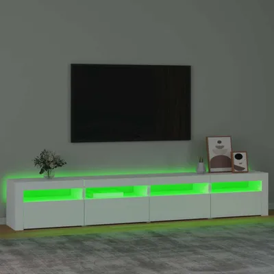 Produktbild von vidaXL TV-Schrank mit LED-Leuchten Weiß 240x35x40 cm