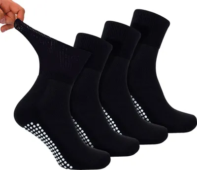Produktbild von 4 Paar Kurz Bambus Antirutsch Diabetikersocken | Dr. Socks | Socken Ohne Gummi