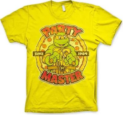 Produktbild von TMNT - Party Master Since 1984 T-Shirt - Large - Yellow