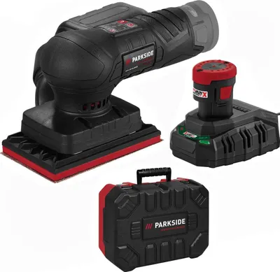 Produktbild von PARKSIDE PERFORMANCE 12V Akku-Schwingschleifer PASSP 12-Li mit Akku 2 Ah / Ladegerät