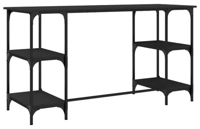 Obrázek produktu pro vidaXL Psací stůl černý 140x50x75 cm materiál na bázi kovu a dřeva