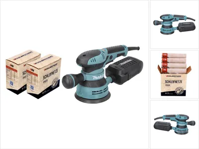 Image de Makita BO 5041 Ponceuse excentrique / ponceuse 300 W 125 mm + 2x Toolbrothers SPIDER Set d'abrasifs en filet