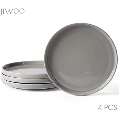 Produktbild von Teller set 4pcs Ø21 cm Essteller Kuchenteller Pizzateller Flachteller set für 4 Personen Keramik Plate Mikrowellen- und Spülmaschinenfest
