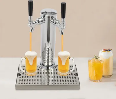 Obrázek produktu pro Výdejní automat na pivo, výdejní sloupec na pivo se 2 výčepními kohoutky a odkapávací miskou, výdejník nápojů