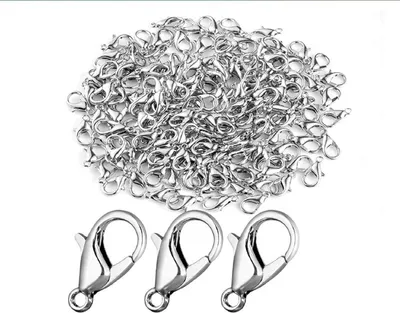 Produktbild von 100x Karabiner Miniblings Verschluss 12x6mm Material Basteln DIY versilbert