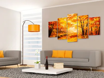 Produktbild von Akustikbild Natur Landschaft 200x100 cm Bilder Akustikschaum Hochleistungsschallabsorber Schallschutz Leinwand 5 tlg Wandbild Raumakustik Schalldämmung c-B-0093-b-m